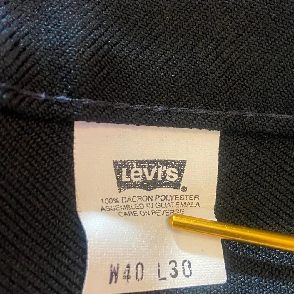 Levi's Black Pants Dress Men’s with Copped Button Size 40 Jeans